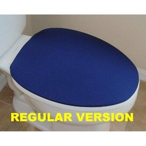 Spandex Fabric Lid Cover toilet SEAT Round & Elongated HandMade USA - Blue Navy